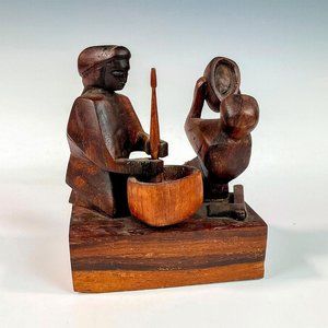 Vintage Folk Art Hand Carved Wooden Sculpture- Signed; Wingard Wilson